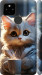 Чехол на Google Pixel 5A White cat 5646m-2286