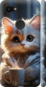 Чехол на Google Pixel 3a XL White cat 5646m-1713