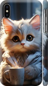 Чехол на iPhone X White cat 5646m-1050