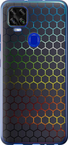 Чехол на ZTE Blade V2020 Переливающиеся соты 498u-2529 (Черный)