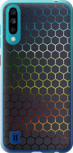 Чехол на ZTE Blade A7 2020 Переливающиеся соты 498u-2108 (Черный)