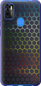 Чехол на ZTE Blade A7S 2020 Переливающиеся соты 498u-2454 (Черный)