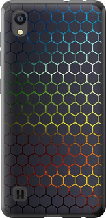 Чехол на ZTE Blade A5 2019 Переливающиеся соты 498u-2109 (Черный)