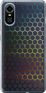 Чехол на ZTE Blade A31 Plus Переливающиеся соты 498u-2637 (Черный)