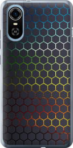 Чехол на ZTE Blade A31 Plus Переливающиеся соты 498u-2637 (Черный)