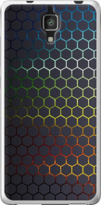 Чехол на Xiaomi Mi4 Переливающиеся соты 498t-163 (Черный)