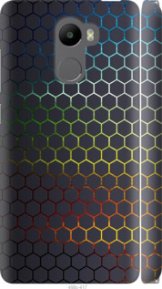 Чехол на Xiaomi Redmi 4 Переливающиеся соты 498m-417 (Черный)