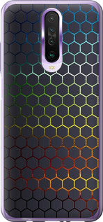 Чехол на Xiaomi Redmi K30 Переливающиеся соты 498t-1836 (Черный)