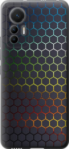 Чохол на Xiaomi 12 Lite Переливаючі соти 498u-2579 (Чорний)