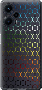 Чехол на Xiaomi Poco F5 Переливающиеся соты 498u-3170 (Черный)