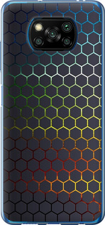 Чехол на Xiaomi Poco X3 Переливающиеся соты 498t-2073 (Черный)