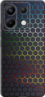 Чехол на Xiaomi Poco X6 Переливающиеся соты 498u-3678 (Черный)