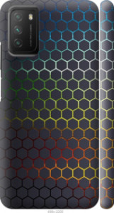Чехол на Xiaomi Poco M3 Переливаючі соти 498m-2200 (Чорний)