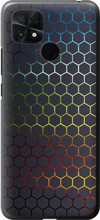 Чехол на Xiaomi Poco C40 Переливающиеся соты 498u-2701 (Черный)