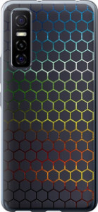 Чехол на Vivo Y73S Переливающиеся соты 498u-2159 (Черный)