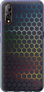 Чохол на Vivo V17 Neo Переливаючі соти 498t-1764 (Чорний)