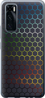 Чехол на Vivo V20 SE Переливающиеся соты 498u-2128 (Черный)