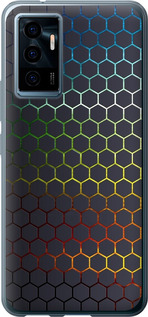 Чехол на Vivo V23e Переливающиеся соты 498u-2641 (Черный)