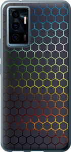 Чехол на Vivo V23e Переливающиеся соты 498u-2641 (Черный)