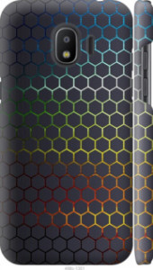 Чехол на Samsung Galaxy J2 2018 Переливающиеся соты 498m-1351 (Черный)