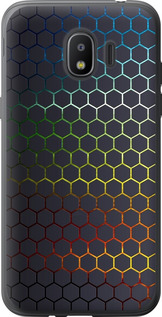 Чехол на Samsung Galaxy J2 2018 Переливающиеся соты 498u-1351 (Черный)