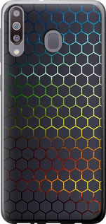 Чохол на Samsung Galaxy M30 Переливаються соти 498t-1682 (Чорний)