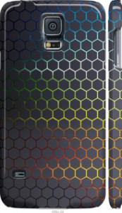 Чехол на Samsung Galaxy S5 Duos SM G900FD Переливающиеся соты 498m-62 (Черный)