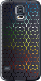 Чехол на Samsung Galaxy S5 Duos SM G900FD Переливающиеся соты 498u-62 (Черный)