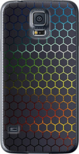 Чехол на Samsung Galaxy S5 Duos SM G900FD Переливающиеся соты 498u-62 (Черный)