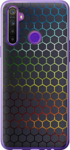 Чехол на Realme 6i Переливающиеся соты 498t-2059 (Черный)