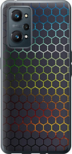 Чехол на Realme GT Neo 2 Переливающиеся соты 498u-2489 (Черный)
