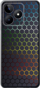 Чехол на Realme C53 Переливающиеся соты 498u-3128 (Черный)