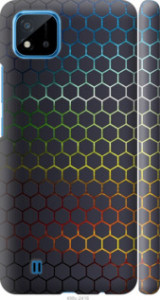 Чехол на Realme C20A Переливающиеся соты 498m-2416 (Черный)