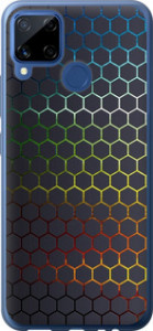 Чехол на Realme C15 Переливающиеся соты 498u-2063 (Черный)