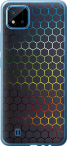 Чехол на Realme C11 2021 Переливающиеся соты 498t-2485 (Черный)