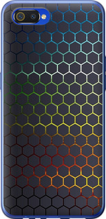 Чехол на Realme C2 Переливающиеся соты 498u-1852 (Черный)