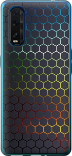 Чохол на Oppo Find X2 Переливаючі соти 498u-1891 (Чорний)