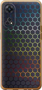 Чехол на Oppo Reno8 T Переливающиеся соты 498u-2969 (Черный)