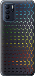 Чехол на Oppo Reno6 Z Переливающиеся соты 498u-2477 (Черный)