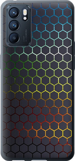 Чехол на Oppo Reno6 5G Переливающиеся соты 498u-2651 (Черный)