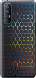 Чехол на Oppo Reno 3 Pro Переливающиеся соты 498u-1878 (Черный)