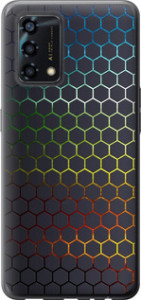 Чехол на Oppo A95 Переливающиеся соты 498u-2345 (Черный)