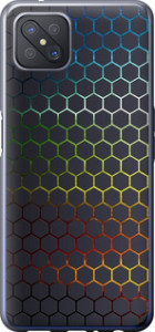 Чехол на Oppo A92S Переливающиеся соты 498u-1926 (Черный)