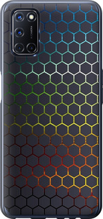 Чехол на Oppo A52 Переливающиеся соты 498t-1930 (Черный)