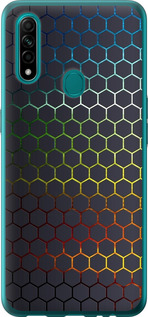 Чохол на Oppo A31 Переливаючі соти 498t-1074 (Чорний)