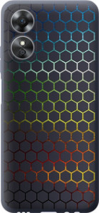 Чехол на Oppo A17 Переливающиеся соты 498u-2954 (Черный)