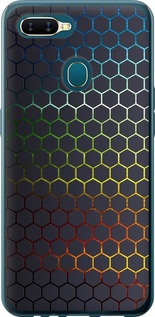 Чехол на Oppo A12 Переливающиеся соты 498t-2557 (Черный)