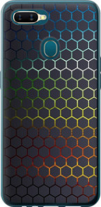 Чехол на Oppo A12 Переливаються соти 498t-2557 (Чорний)