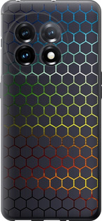 Чехол на OnePlus 11 Переливающиеся соты 498u-2940 (Черный)