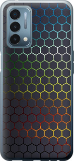 Чехол на OnePlus Nord N200 Переливающиеся соты 498u-2384 (Черный)